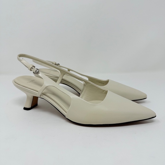 New Vince Bianca Leather Slingback Heel In Moonlight Sz 6 - Picture 2 of 13